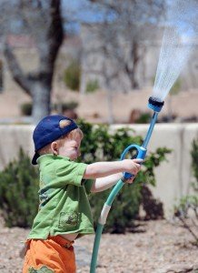 boy with hose