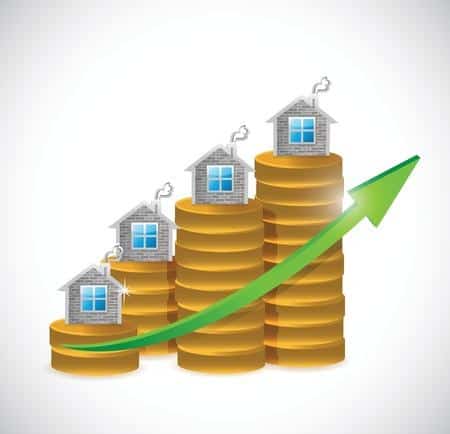 apartment rent gains houses chart money arrow up