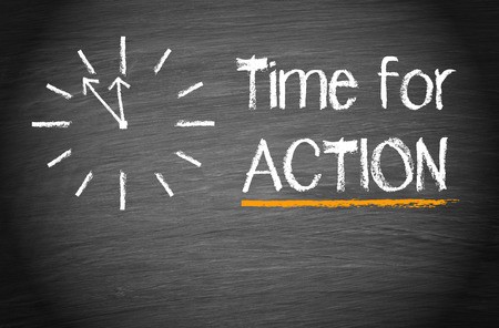time for action crisis management clock chalkboard