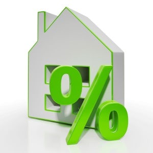 House And Percent Sign Shows Investment Or Discount