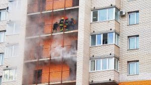 Apartment building fire