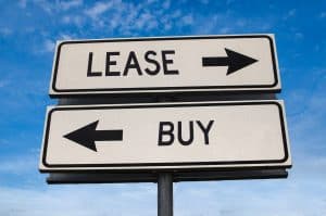 Lease,Vs,Buy.,White,Two,Street,Signs,With,Arrow,On