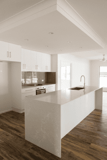 kitchen with vinyl plank floor shutterstock_1554987077