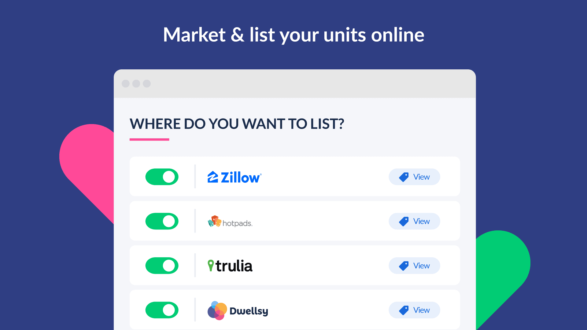 Market your units