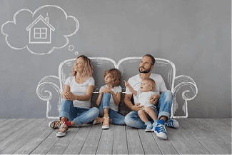 Family dreaming about house Shutterstock_1355029598