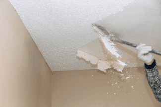 Popcorn ceiling removal Shutterstock_1352675261