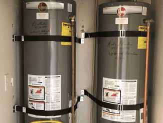 Strapped water heaters