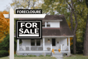 Foreclosed house Shutterstock_1815348044