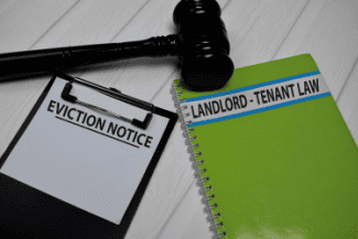 Eviction notice with gavel Shutterstock_1742477723