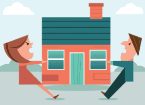 Couple fighting over house Shutterstock_1381047740