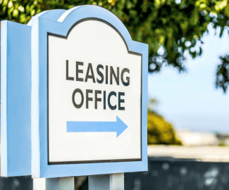 Leasing office sign Shutterstock_1636879573