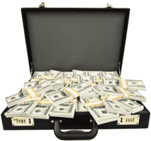 Suitcase full of money Shutterstock_394431517