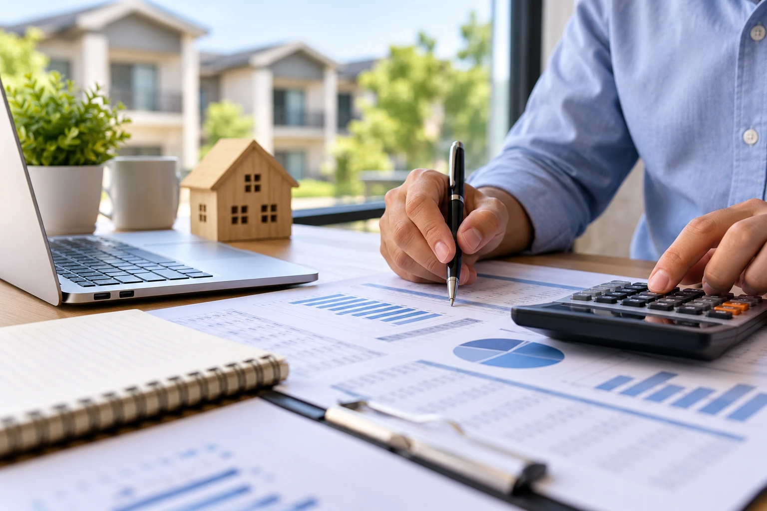 Landlord reviewing rental property expenses and rent pricing