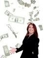 Woman throwing money